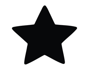 A black star with rounded edges, isolated on a white background