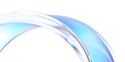 Abstract minimalist design, curved glass shape, 3d render