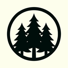 A vibrant vector set of Christmas tree icons and holiday winter fir decorations with snow