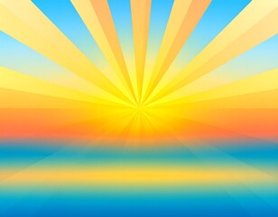 Obraz premium Vibrant Sunrise Over Calm Ocean with Radiant Sunbeams.