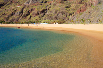 coastline of of Las Teresitas beach at summer, Tenerife