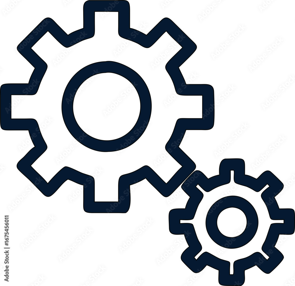 Poster stylized cogwheel icon vector designed for customization menus, control panels, and software interfa