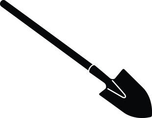 Gardening trowel tool, black silhouette, garden equipment, digging soil, flower bed, planting, gardening, outdoor work, nature, garden tools 