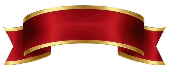 Red and Gold Curving Ribbon Banner