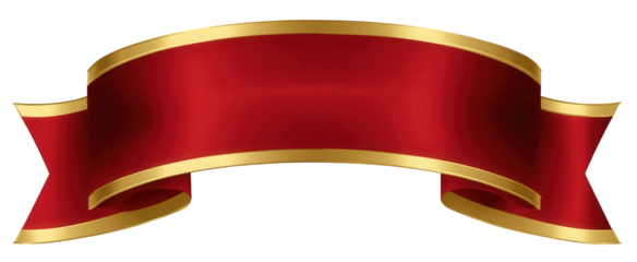 Red and Gold Curving Ribbon Banner
