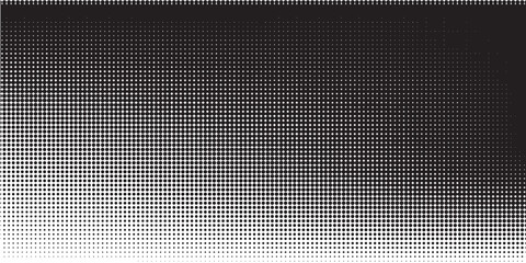 Grunge halftone gradient background. Faded grit noise texture. White and black sand wallpaper. Retro pixelated backdrop. Anime or manga style comic overlay. Vector graphic design textured template