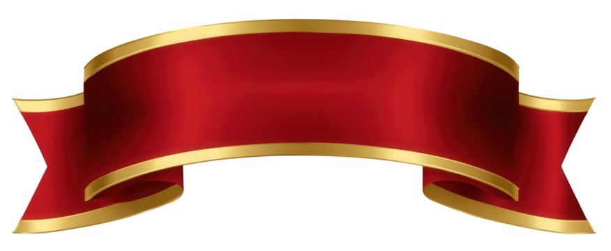 Red and Gold Curving Ribbon Banner