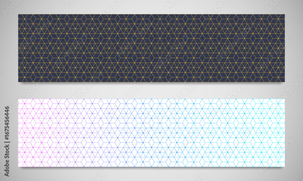 Poster graphic design element for web page or banner with abstract vector background with a seamless patter