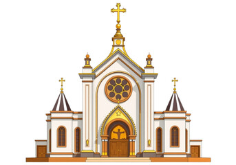 An Amazing New Vector-Style Church Design with a Transparent Background, Perfect for Religious and Architectural-themed Projects.