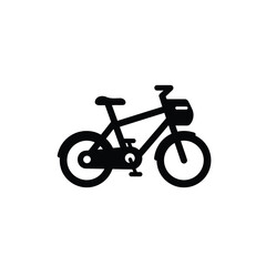 Fototapeta premium Black bicycle with basket bike transport
