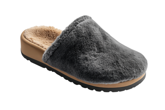 Cozy gray slipper suitable for indoor relaxation and comfort during chilly evenings or lazy weekends at home