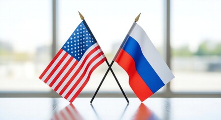 A Partnership Forged: Crossed Flags as a Symbol of Cooperation.