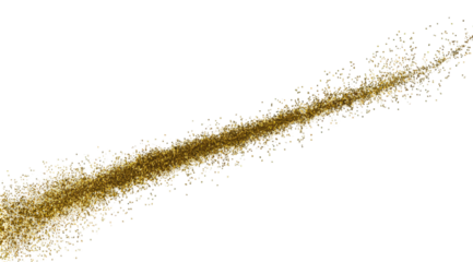 Golden Glitter Trail on Black Background