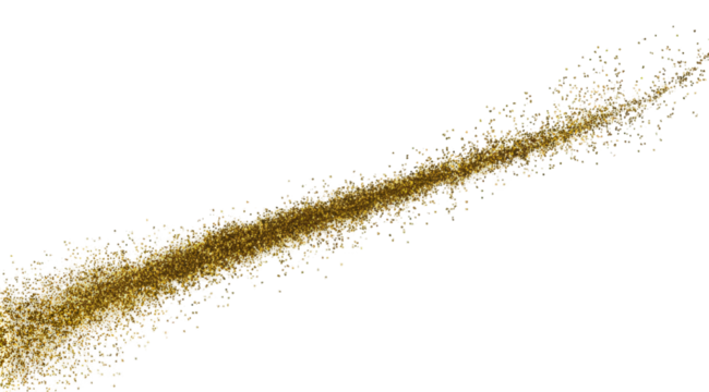 Golden Glitter Trail on Black Background