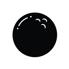 Black bowling ball with white finger holes sport