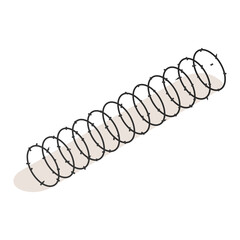 Obraz premium Isolated Barbed Wire Coil Element for Enhanced Security and Perimeter Defense Illustration