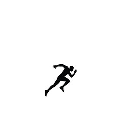 Running man silhouette, minimalist vector illustration.

