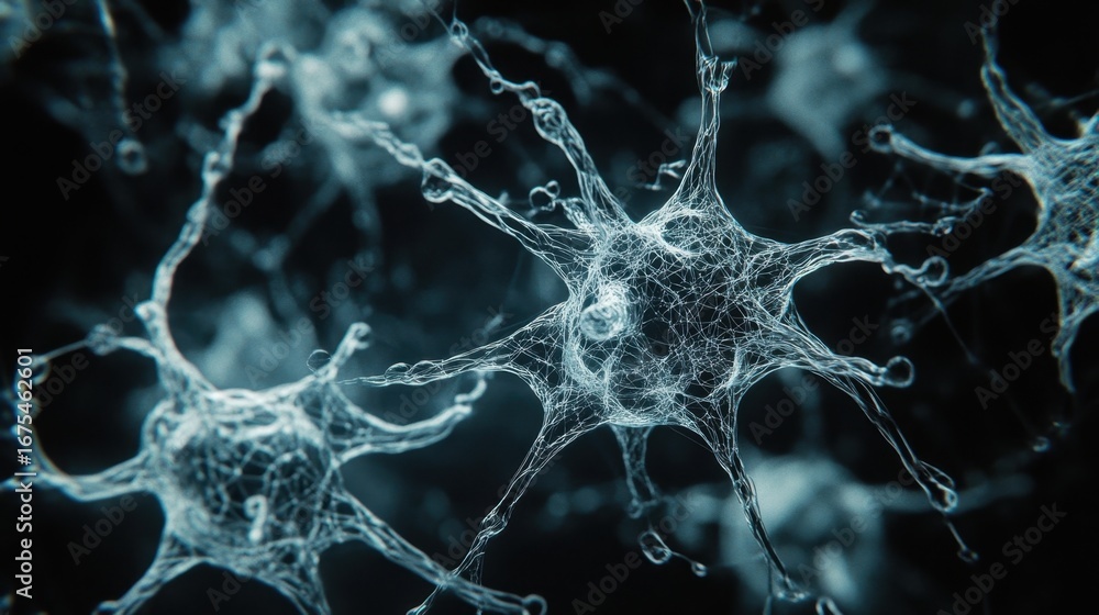 Poster microscopic neural network structure.