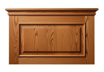 Detailed close-up view of a light brown wood panel with intricate molding.