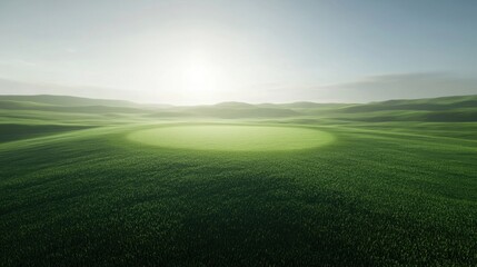 Fototapeta premium Serene Green Hills at Sunrise.