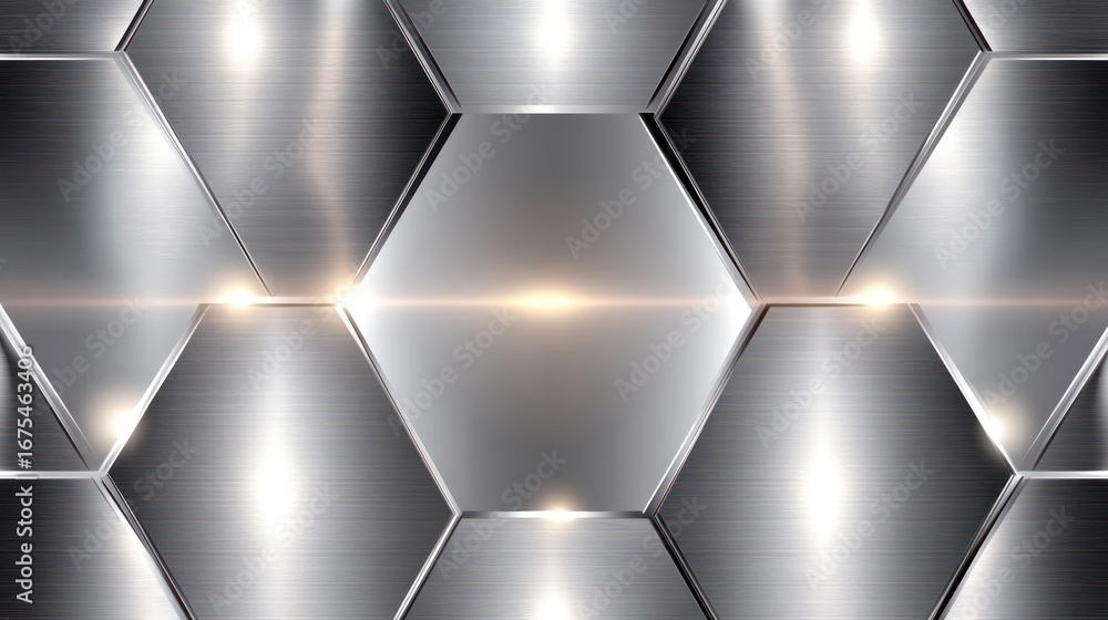 Poster elegant abstract background with metallic hexagonal shapes pattern