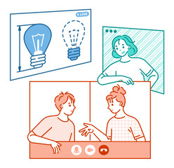 Man and woman make a deal after discussing a project, Networking