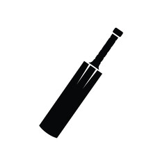 Black cricket bat with white background sport equipment