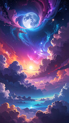 Colorful celestial cloudscape artwork