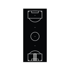 Soccer field diagram white lines black background vector
