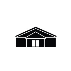 Black house outline with double doors building home