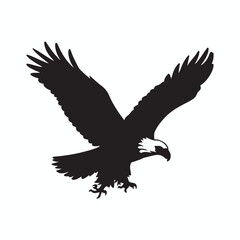majestic bald eagle in flight vector illustration.