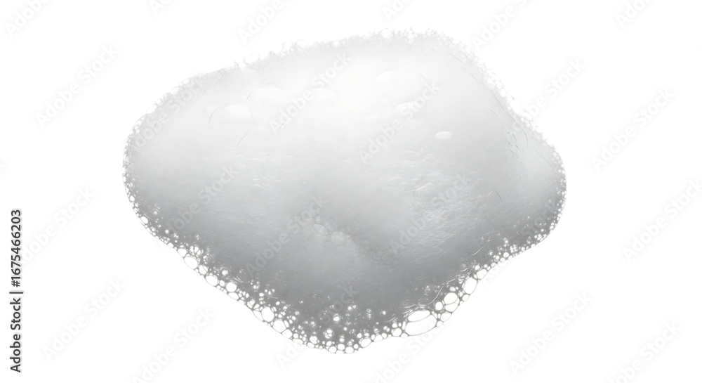 Poster Soft and fluffy white cloud with bubbles isolated on transparent background for creative design projects