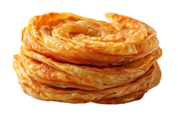 Flaky pastry swirl with golden layers stacked on top of each other for a delicious treat