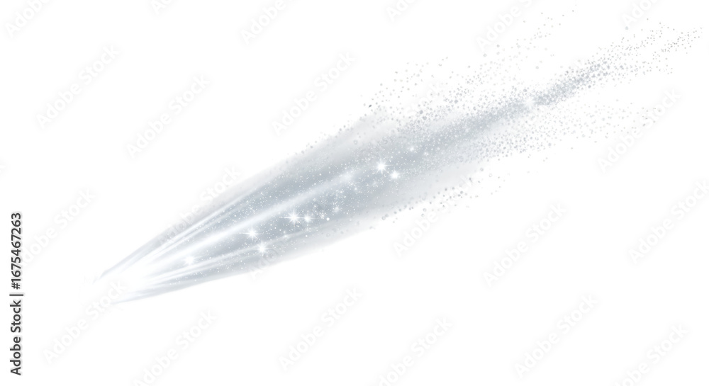 Poster Sparkling streak of light with a transparent background for creative design