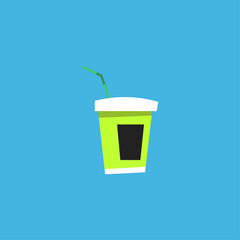 Juice sipper icon logo flat vector design