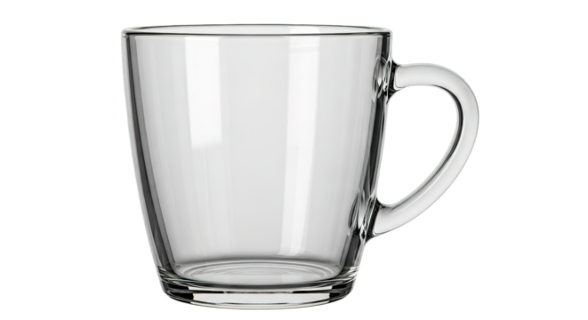 Empty Clear Glass Mug Studio Shot