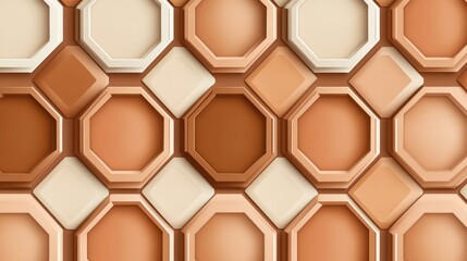 Obraz premium Geometric Pattern of Octagons and Squares in Earthy Tones Design