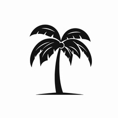 Obraz premium Majestic black palm tree icon with a minimalistic, striking silhouette