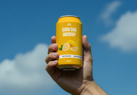 Aluminum Soda Can Mockup PSD