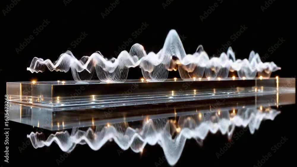 Poster mystical soundscape: capturing the ethereal essence of sound waves, visualized as a luminous cloud f