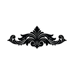 Fototapeta premium Black ornate floral flourish design vector