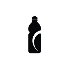 Black sports bottle with white curve drink
