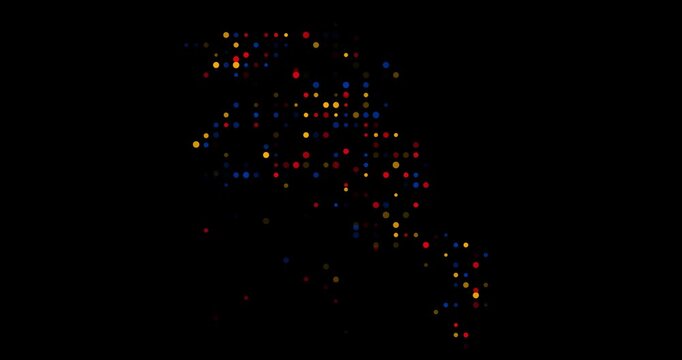 Creative Dots Soaring to Shape Armenia Outline Generative Art