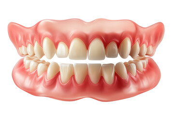 Fototapeta premium Detailed view of dental structures highlighting teeth, gum, and bone in a realistic anatomical representation for educational purposes