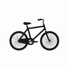 Fototapeta premium Sleek bicycle graphic illustration, showcasing streamlined design against a bright white backdrop silhouette
