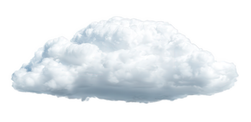White Fluffy Cumulus Cloud Isolated on Transparent Background