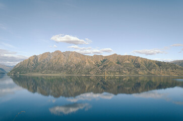 mountain lake reflection - Lake Wanaka, New Zealand