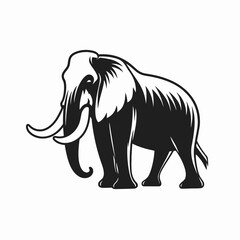 Fototapeta premium Majestic and powerful elephant illustration, a strong and impactful black silhouette