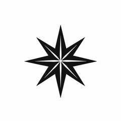 Obraz premium Elegant eight pointed star design forms a captivating monochrome geometric silhouette