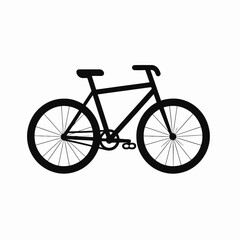 Stylish single speed bicycle vector minimal design, modern transport silhouette